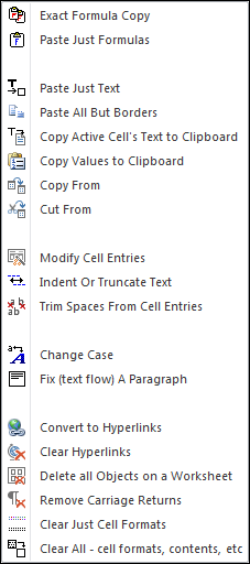 Edit Assistants menu in Microsoft Excel
