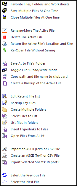 File Assistants menu screenshot