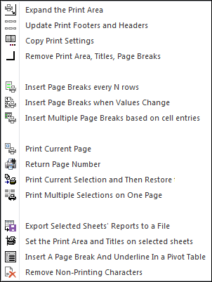 The Print Assistants menu
