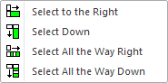 Select Cells QAT submenu